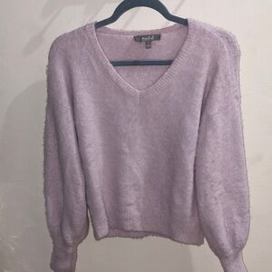 Marled Lavender V-Neck Sweater